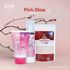 BNB Pink Glow Facial Kit ( Toneup Facewash + Saffron Mask + Pink Glow Sunscreen Spf 60 )